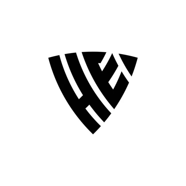 Lettera Logo Monogram Con Disegno Forma Scudo Triangolo Isolato Sfondo — Vettoriale Stock