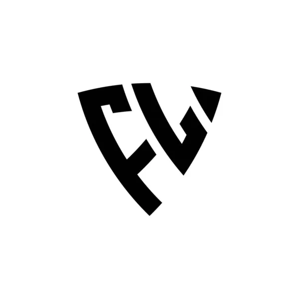 Monogram Logo Lettera Con Disegno Forma Scudo Triangolo Isolato Sfondo — Vettoriale Stock