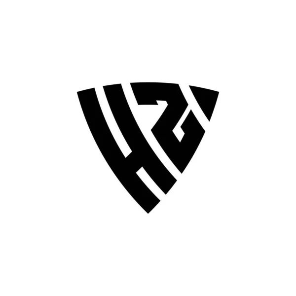 Letra Del Logotipo Del Monograma Con Diseño Estilo Escudo Triangular — Vector de stock