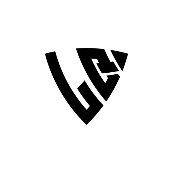Lq主题图标识字母与三角形盾状设计隔离在白色背景上 三角字标识 盾体字标识 三角盾体字母 — 图库矢量图片