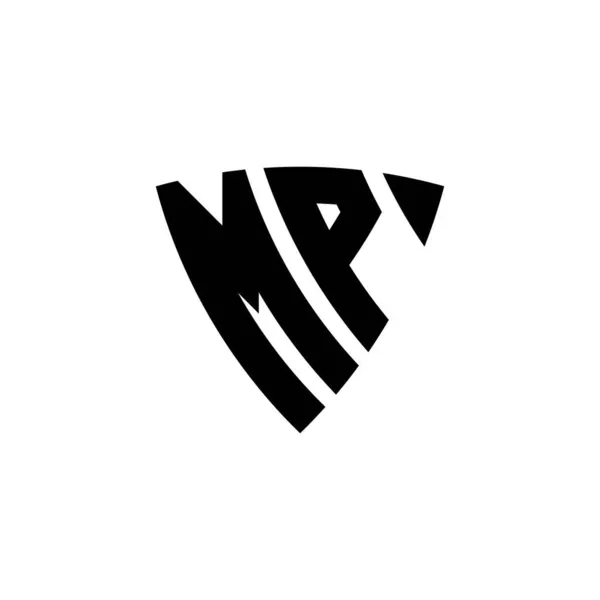 Monogram Logo Letter Met Driehoekig Schild Stijl Ontwerp Geïsoleerd Witte — Stockvector