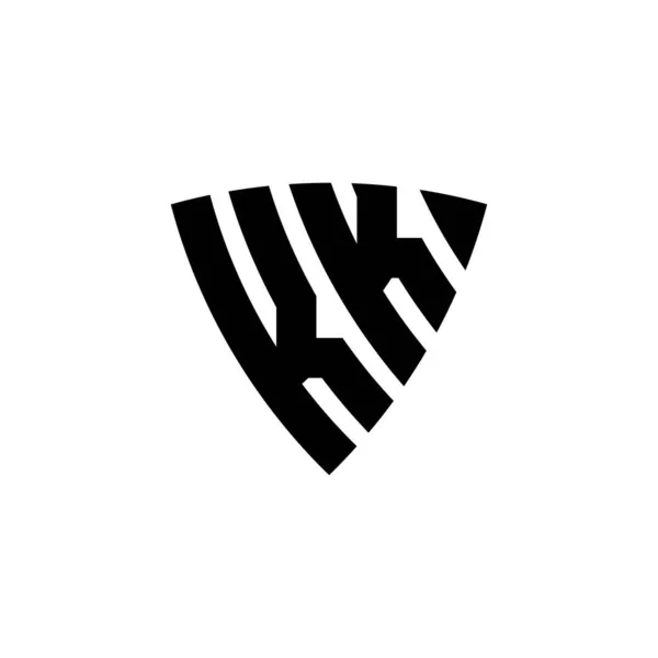 Monogram Logo Lettera Con Disegno Forma Triangolo Scudo Isolato Sfondo — Vettoriale Stock