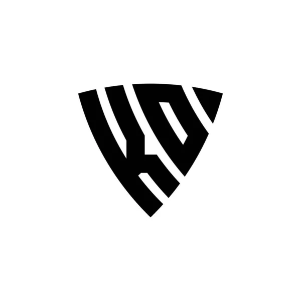 Monogram Logo Lettera Con Disegno Forma Triangolo Scudo Isolato Sfondo — Vettoriale Stock