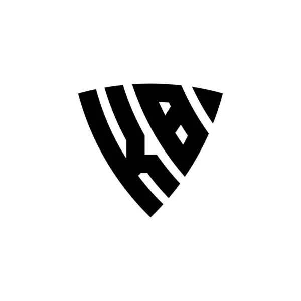 Lettera Logo Monogramma Con Disegno Forma Scudo Triangolo Isolato Sfondo — Vettoriale Stock