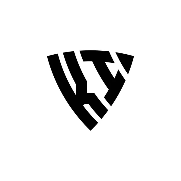 Logo Monogram Písmeno Trojúhelníkovým Designem Tvaru Štítu Izolované Bílém Pozadí — Stockový vektor