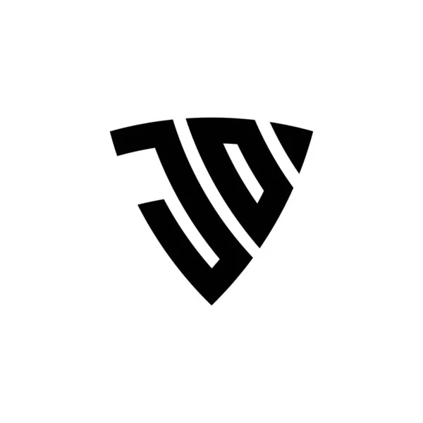 Letra Del Logotipo Monogram Con Diseño Estilo Escudo Triangular Aislado — Vector de stock