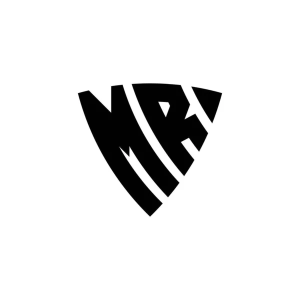 Monogramm Logo Buchstabe Mit Dreieckiger Schildform Design Isoliert Auf Weißem — Stockvektor