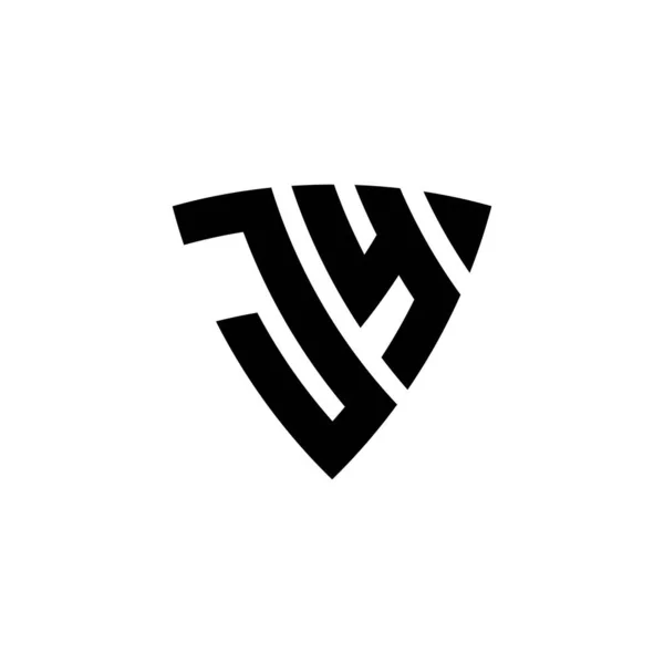 Monogram Logo Písmeno Trojúhelníkovým Tvarem Štítu Design Izolované Bílém Pozadí — Stockový vektor