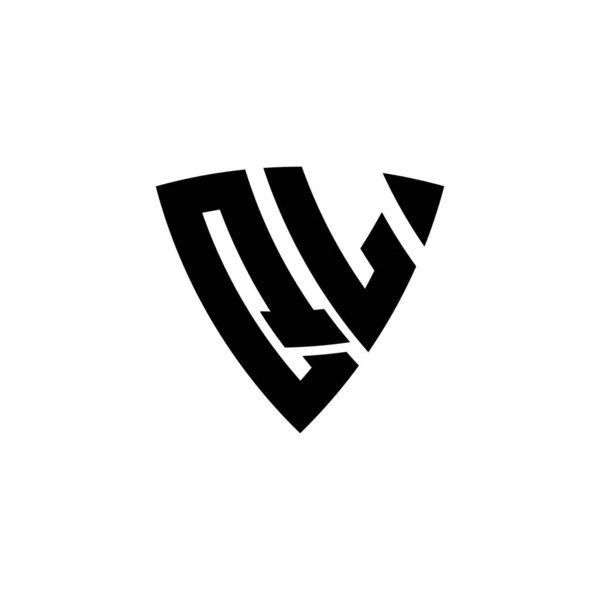Carta Del Logotipo Del Monograma Con Diseño Estilo Escudo Triangular — Archivo Imágenes Vectoriales