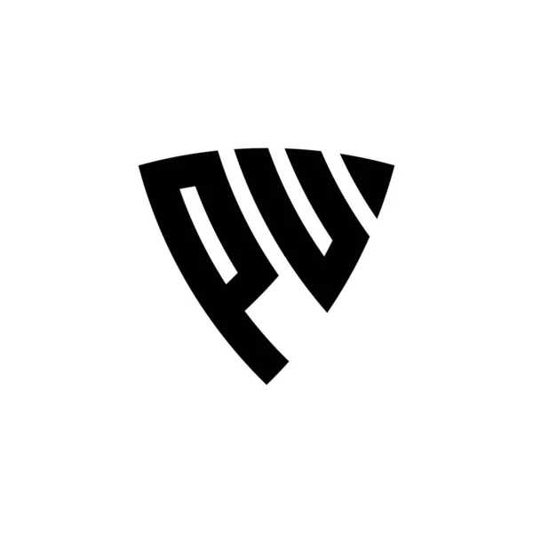 Carta Del Logotipo Del Monograma Con Diseño Estilo Escudo Triangular — Vector de stock