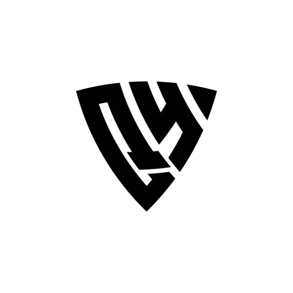 Επιστολή Λογότυπου Monogram Σχεδιασμό Τριγωνικού Σχήματος Ασπίδας Που Απομονώνεται Λευκό — Διανυσματικό Αρχείο