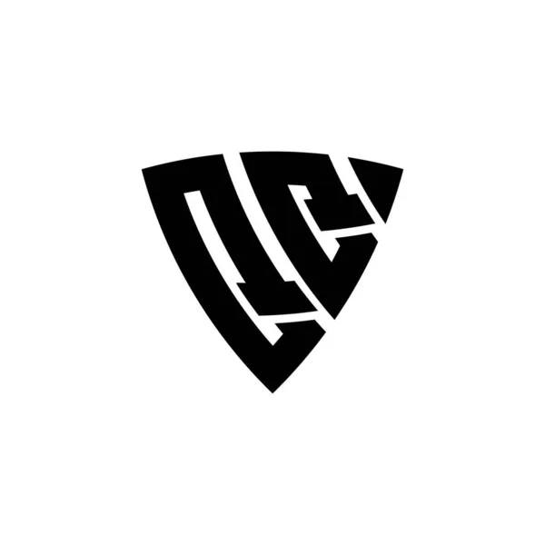 Логотип Monogram Дизайном Форми Трикутного Щита Ізольований Білому Тлі Символ — стоковий вектор