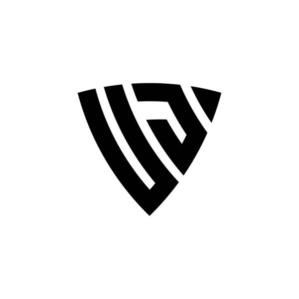 Logo Monogram Litera Trójkątnym Kształtem Tarczy Projekt Izolowany Białym Tle — Wektor stockowy