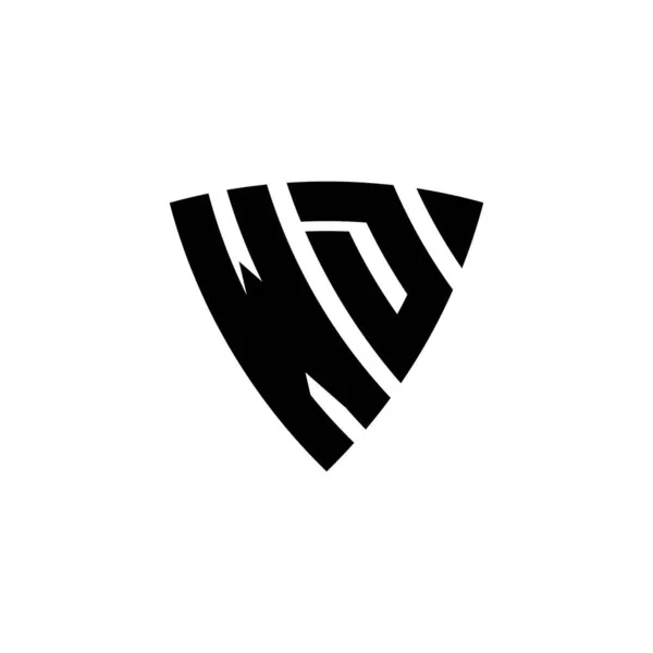 Μονόγραμμα Γράμμα Λογότυπο Τριγωνικό Σχήμα Ασπίδα Σχεδιασμό Απομονωμένο Λευκό Φόντο — Διανυσματικό Αρχείο