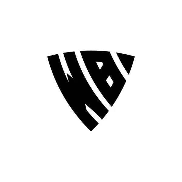 Beyaz Arkaplanda Izole Edilmiş Monogram Logo Harfli Üçgen Kalkan Şekli — Stok Vektör