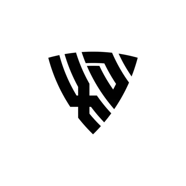 Monogram Logo Bokstav Med Trekantet Form Formet Som Skjold Isolert – stockvektor