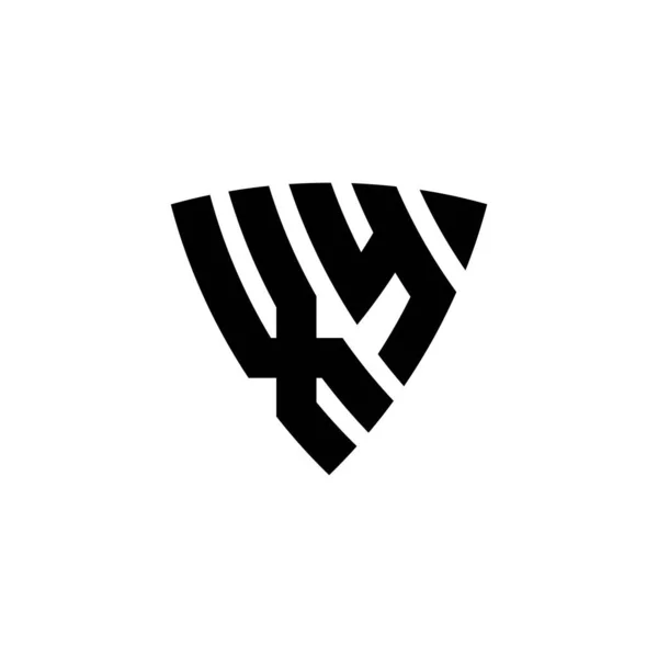 Letra Del Logotipo Del Monograma Con Diseño Estilo Escudo Triangular — Vector de stock