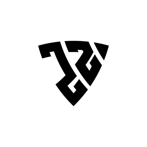 Επιστολή Λογότυπου Monogram Σχέδιο Τριγωνικού Σχήματος Ασπίδας Που Απομονώνεται Λευκό — Διανυσματικό Αρχείο