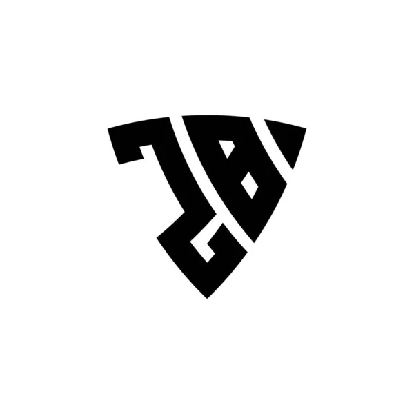 Beyaz Arkaplanda Izole Edilmiş Monogram Logo Harfi Üçgen Kalkan Şekli — Stok Vektör