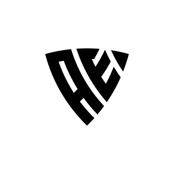 Монограма Логотипу Літери Дизайном Стилю Щита Трикутника Ізольовані Білому Тлі — стоковий вектор