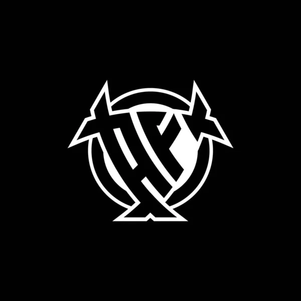 Monogram Logo Letra Con Escudo Triangular Diseño Forma Círculo Sobre — Archivo Imágenes Vectoriales