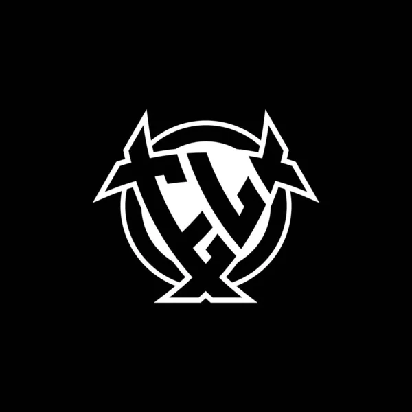 Monogram Logo Letra Con Escudo Triangular Diseño Forma Círculo Sobre — Archivo Imágenes Vectoriales