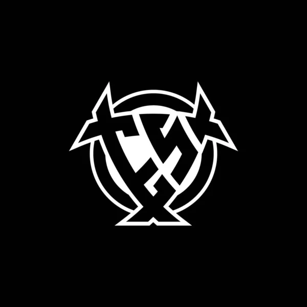 Лист Логотипу Монограма Трикутним Щитом Стилем Кола Ізольованому Тлі Логотип — стоковий вектор