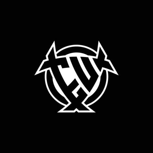 Lettera Con Logo Monogram Con Scudo Triangolo Disegno Stile Cerchio — Vettoriale Stock