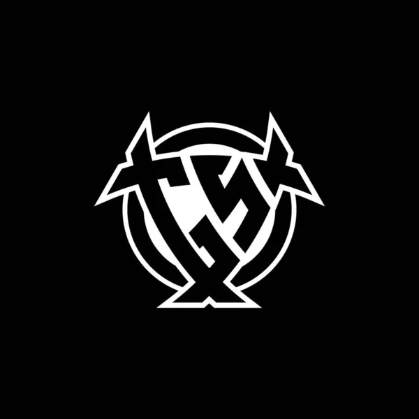 Монограма Логотип Літери Трикутним Щитом Дизайном Форми Кола Ізольованому Фоні — стоковий вектор