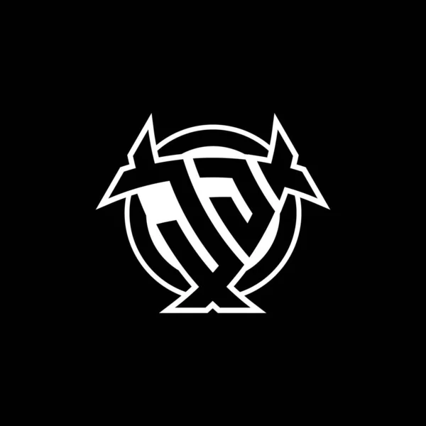 Monograma Logotipo Letra Com Escudo Triangular Design Estilo Forma Círculo —  Vetores de Stock