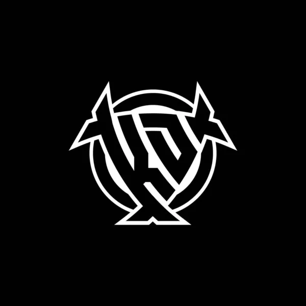 Monogram Logo Letra Con Escudo Triangular Diseño Estilo Forma Círculo — Vector de stock