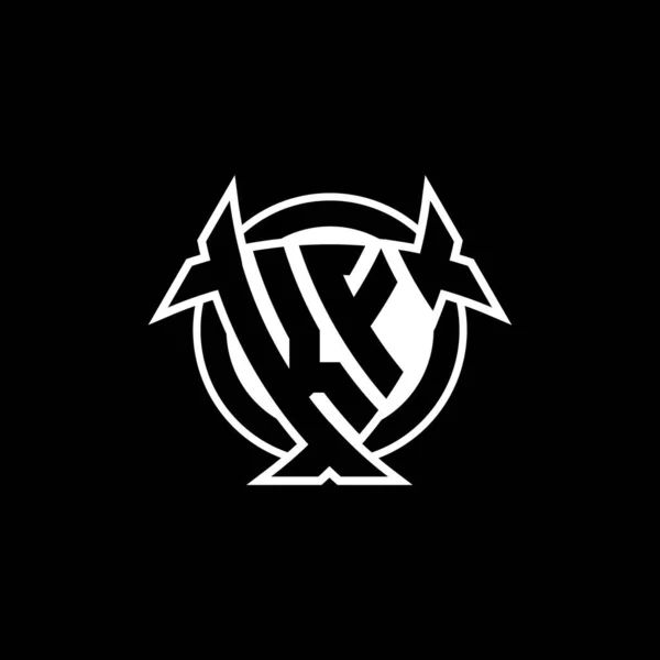 Лист Логотипом Monogram Трикутним Щитом Стилем Кола Ізольованому Тлі Логотип — стоковий вектор