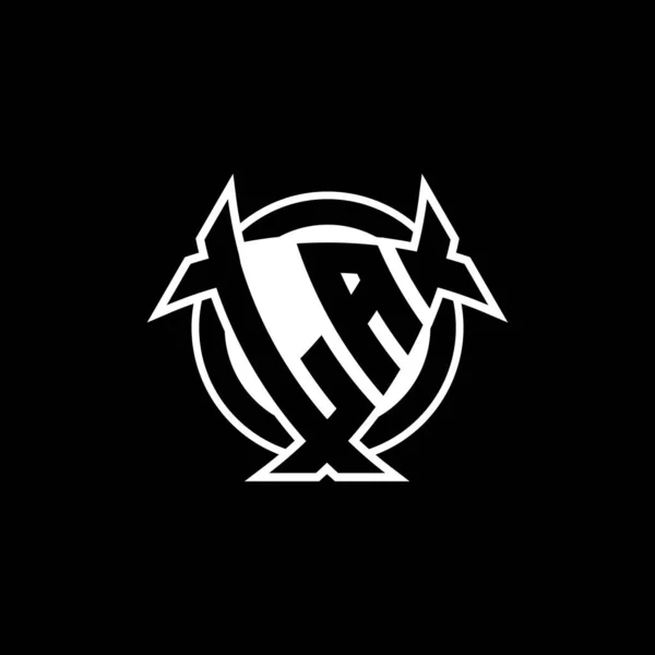 Monograma Logotipo Letra Com Escudo Triângulo Design Estilo Forma Círculo —  Vetores de Stock