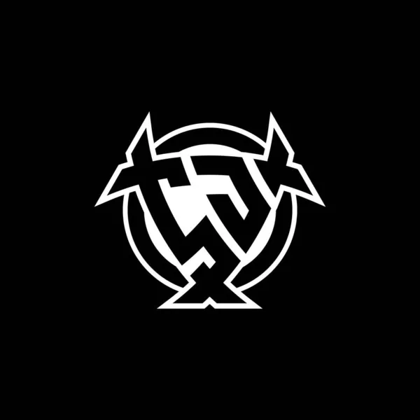 Logo Huruf Monogram Dengan Perisai Segitiga Dan Desain Gaya Lingkaran - Stok Vektor