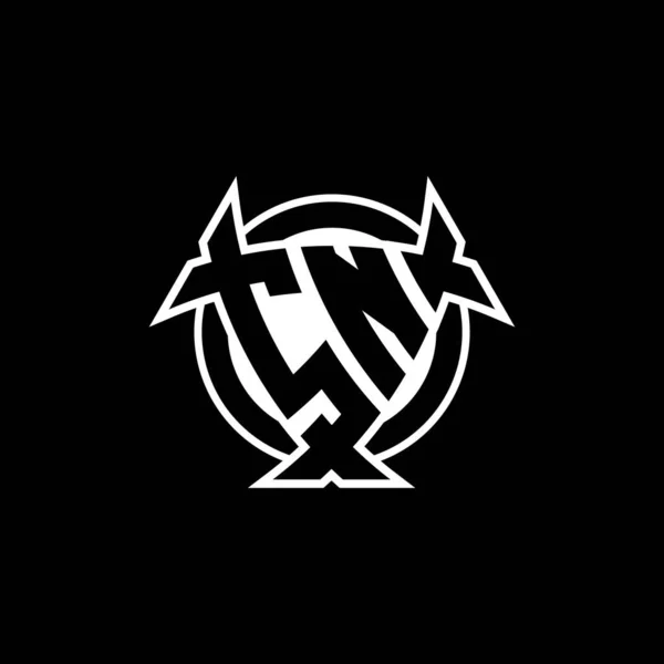 Monogram Logo Letter Triangle Shield Circle Shape Style Design Изолированном — стоковый вектор