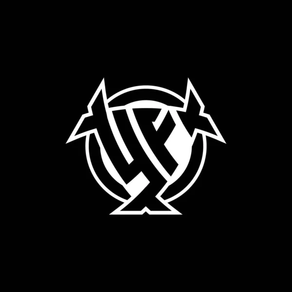 Monogram Logo Harfi Üçgen Kalkan Izole Arkaplanda Daire Şekli Tasarımı — Stok Vektör