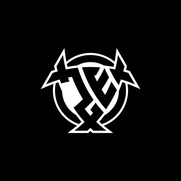 Letra Logotipo Monograma Com Escudo Triangular Design Estilo Forma Círculo —  Vetores de Stock