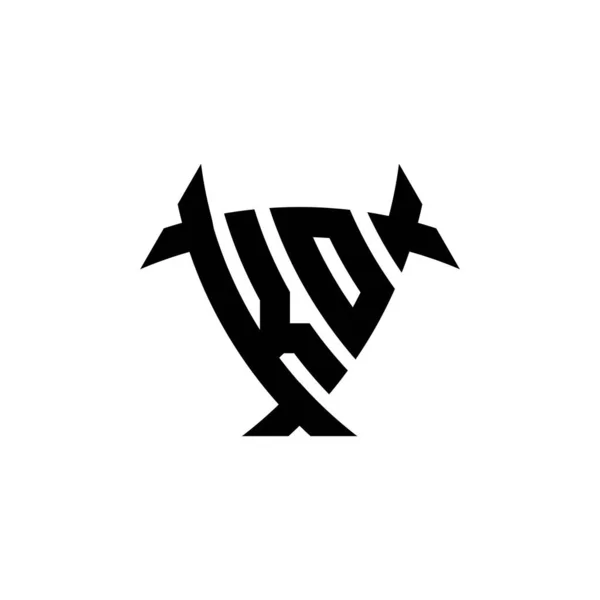 Beyaz Arkaplanda Izole Edilmiş Üçgen Kalkan Biçimi Tasarımlı Monogram Logo — Stok Vektör