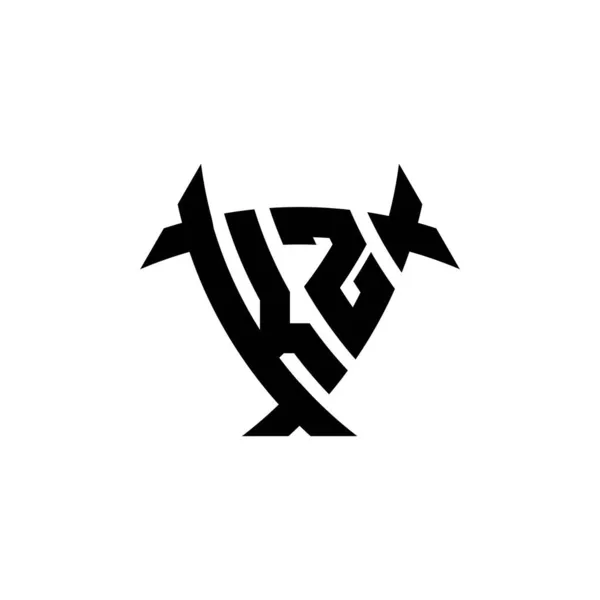 Monogram Logo Letra Con Forma Escudo Triangular Diseño Estilo Aislado — Vector de stock
