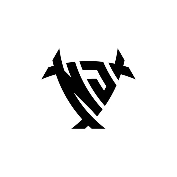 Буква Логотипа Monogram Рисунком Виде Треугольника Выделена Белом Фоне Радиоактивный — стоковый вектор
