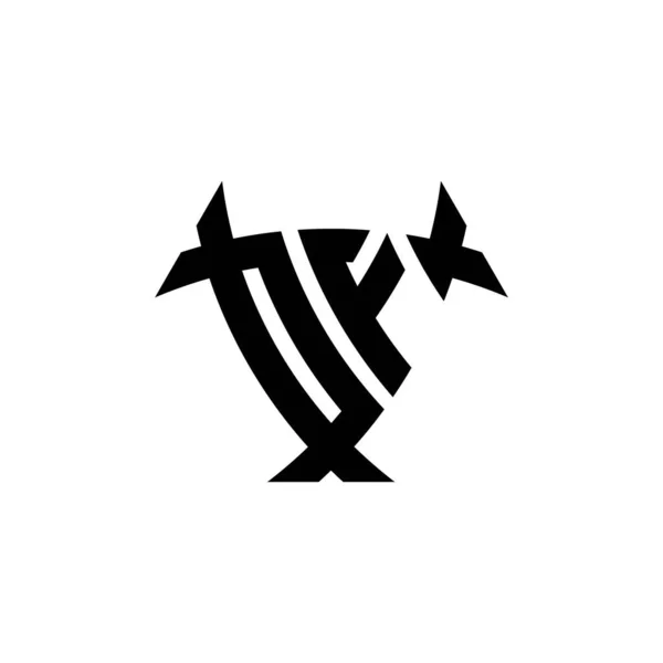 Von Monogramm Logo Buchstabe Mit Dreieck Schild Form Stil Design — Stockvektor