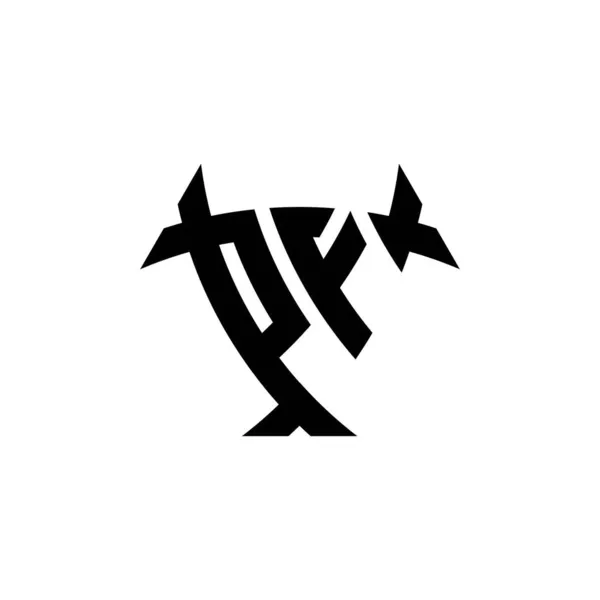 Logo Monogram Lettera Con Disegno Forma Scudo Triangolo Isolato Sfondo — Vettoriale Stock