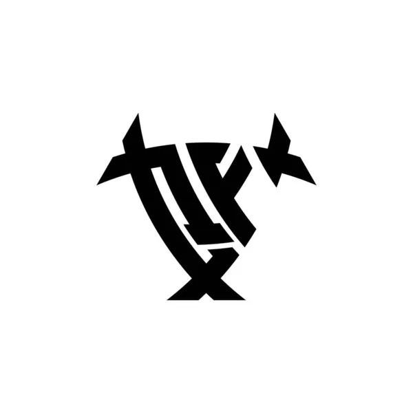 Monogram Logo Letter Triangle Shield Shape Style Design Isolated White — Vector de stock