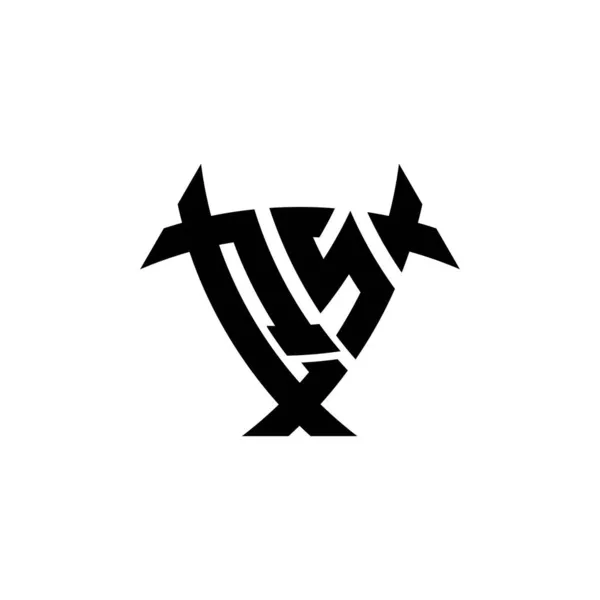 Буква Логотипа Monogram Рисунком Виде Треугольника Выделена Белом Фоне Радиоактивный — стоковый вектор