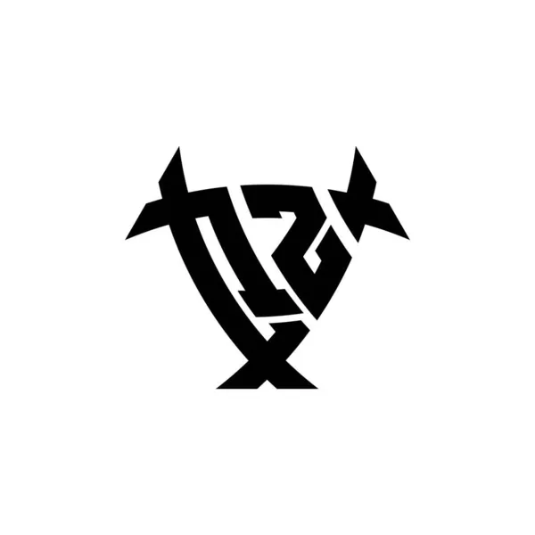 Carta Del Logotipo Del Monograma Con Forma Escudo Triangular Diseño — Vector de stock