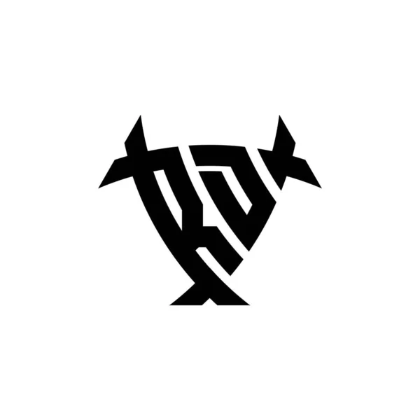 Monogram Logotyp Bokstav Med Triangel Sköld Form Design Isolerad Vit — Stock vektor