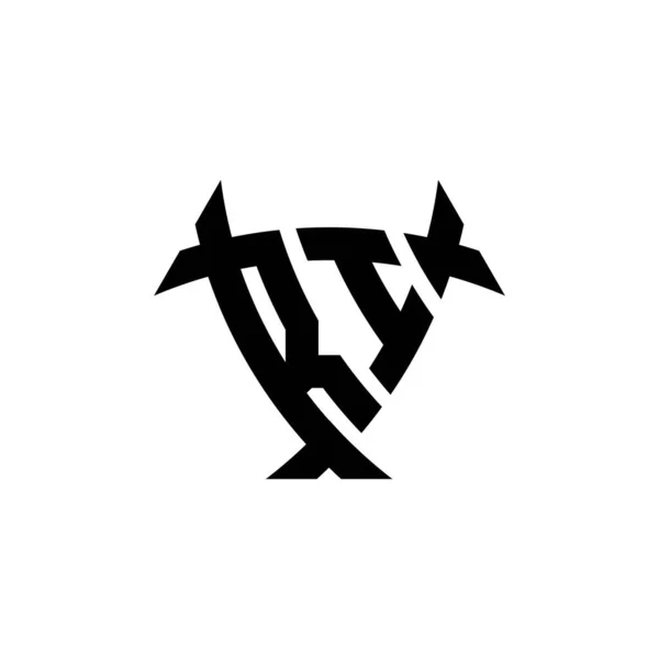 Logo Monogram Lettera Con Disegno Forma Scudo Triangolo Isolato Sfondo — Vettoriale Stock