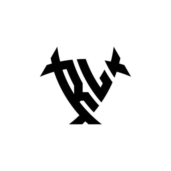 Logo Huruf Monogram Dengan Desain Bentuk Perisai Segitiga Diisolasi Pada - Stok Vektor