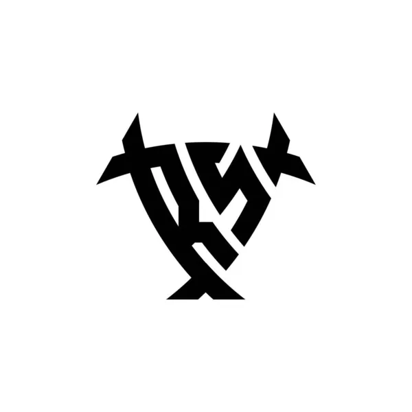 Letra Del Logotipo Del Monograma Con Diseño Forma Escudo Triangular — Archivo Imágenes Vectoriales