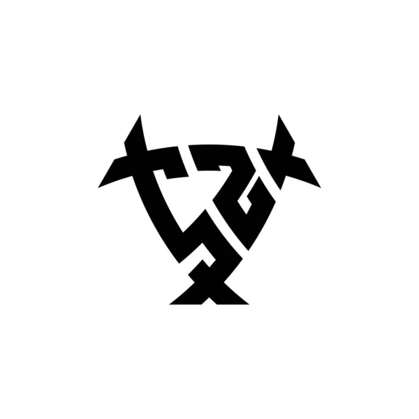 Monogram Logo Písmeno Trojúhelníkovým Tvarem Štítu Design Izolované Bílém Pozadí — Stockový vektor